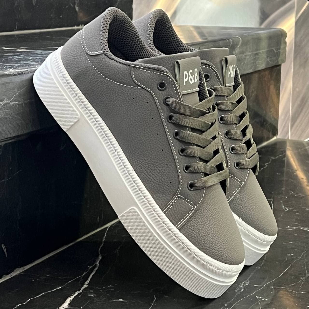 کفش کتانی مردانه ونس پل اند بیر طوسی سفید Vans Pull&Bear