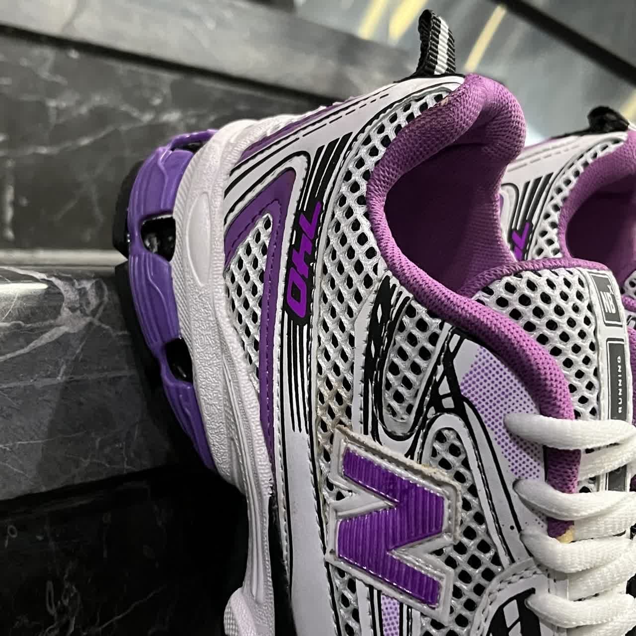 کفش کتانی مردانه نیوبالانس رانینگ سفید بنفش New Balance