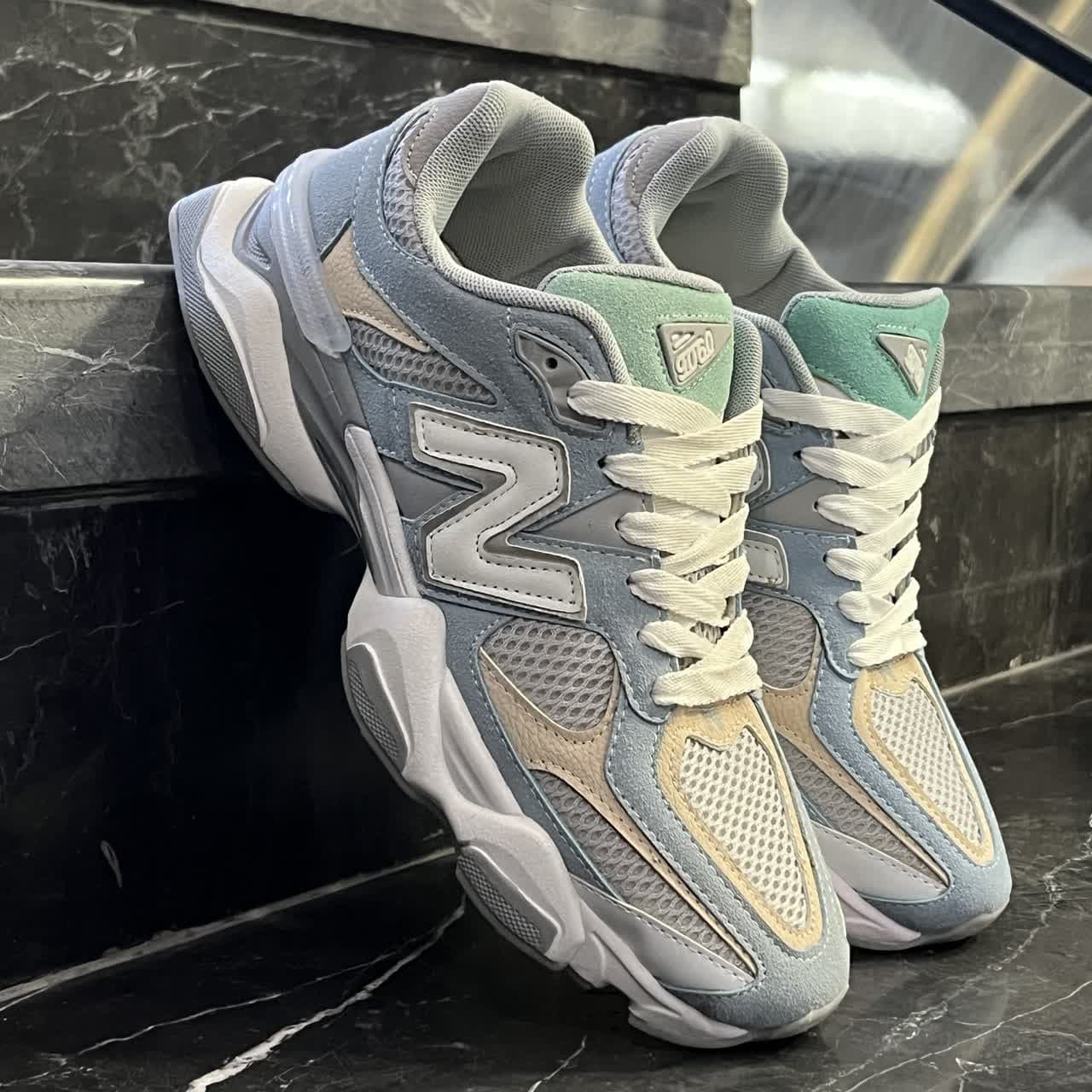 کفش کتانی مردانه نیوبالانس 9060 آبی طوسی New Balance 9060