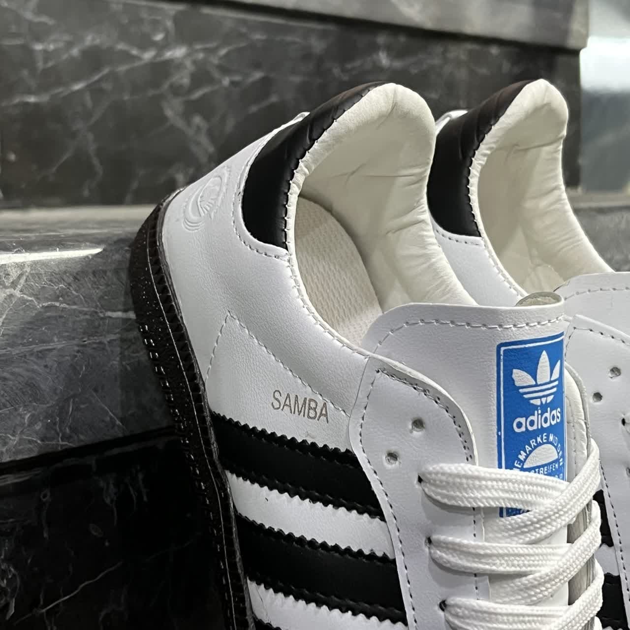 کفش کتانی زنانه ونس سامبا سفید مشکی Adidas Samba