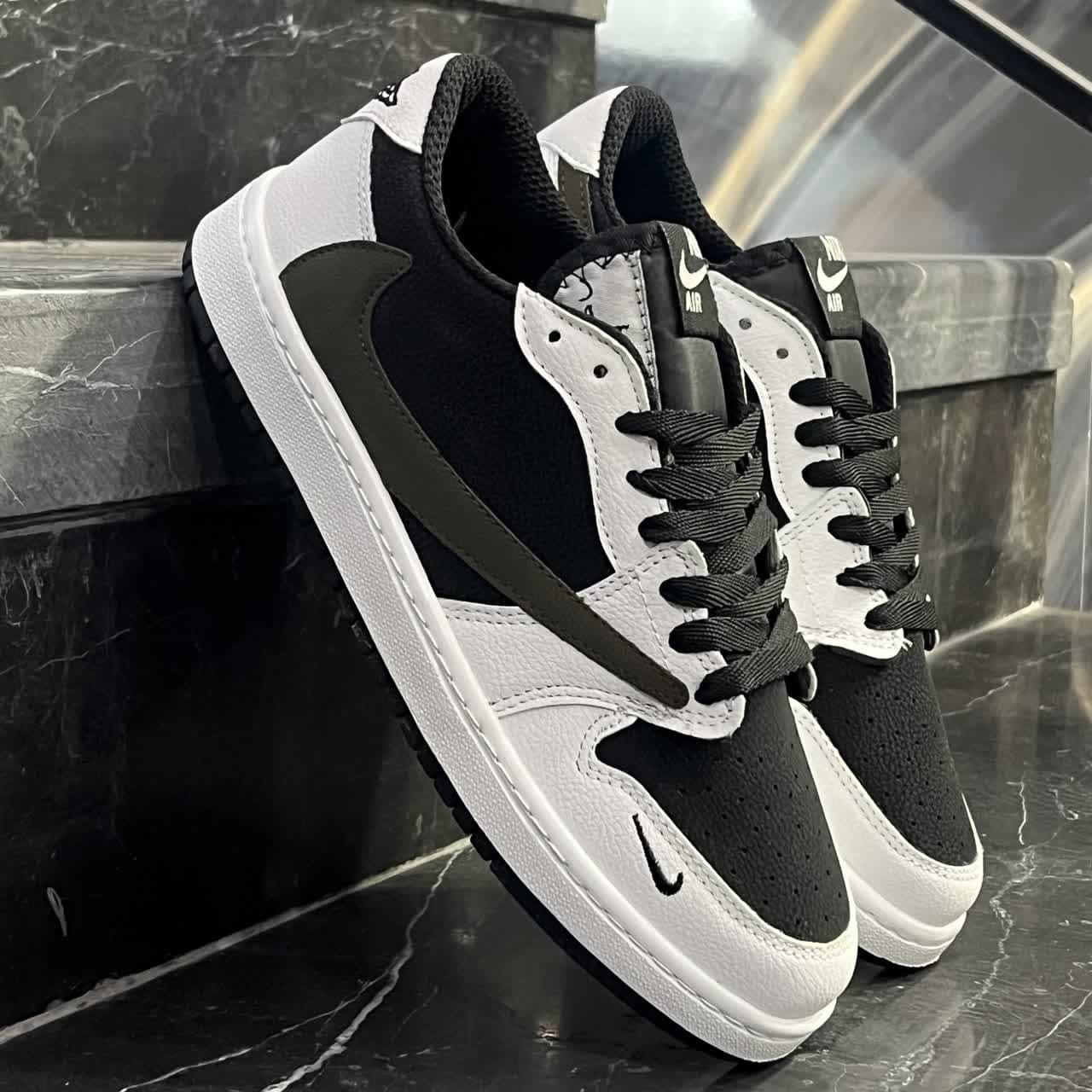 کفش کتانی مردانه نایک ترویس مشکی سفید نایک یشمی NIKE travis scott