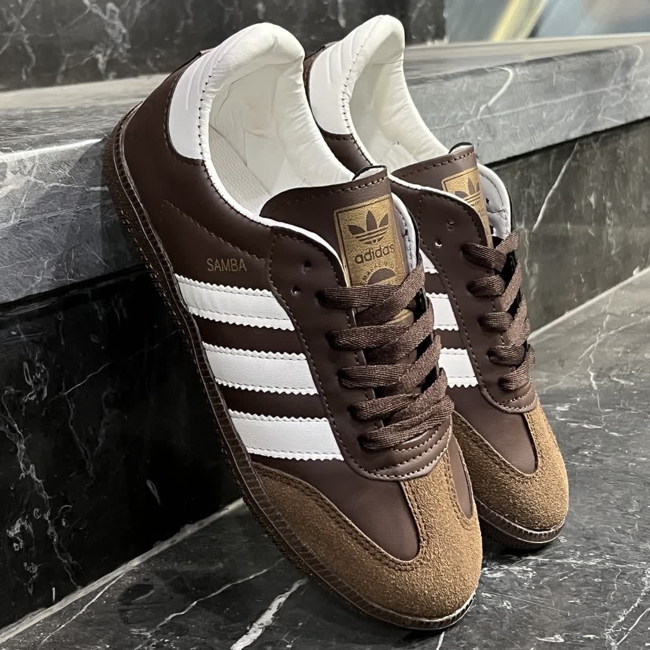 کفش کتانی زنانه ونس سامبا قهوه ای Adidas Samba