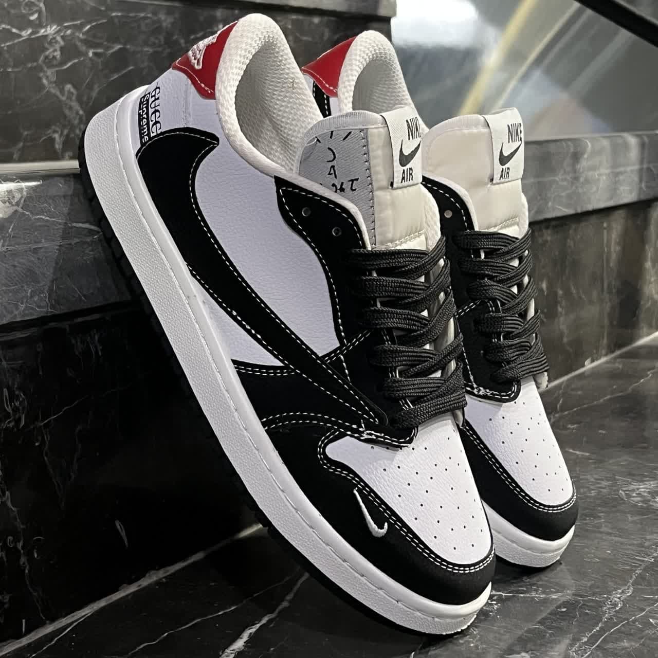 کفش کتانی مردانه نایک ترویس مشکی سفید قرمز NIKE travis scott