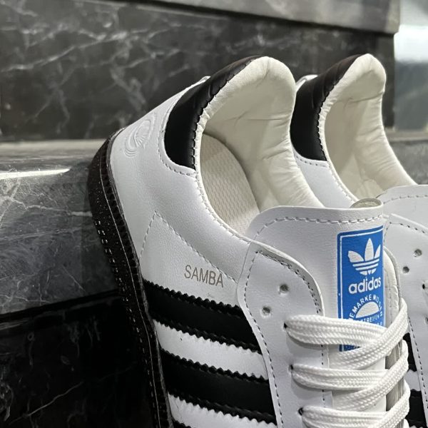 کفش کتانی زنانه ونس سامبا سفید مشکی Adidas Samba - تصویر 2