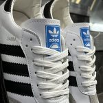 کفش کتانی زنانه ونس سامبا سفید مشکی Adidas Samba - تصویر 4