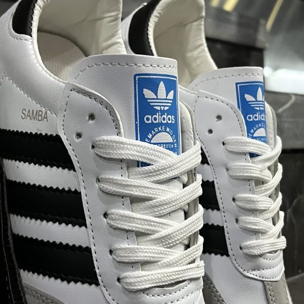کفش کتانی زنانه ونس سامبا سفید مشکی Adidas Samba - تصویر 4