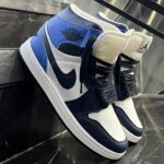 کفش کتانی مردانه نایک جردن 1 ساقدار آبی سرمه ای Nike Jordan 1