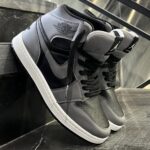 کفش کتانی مردانه نایک جردن 1 ساقدار طوسی مشکی Nike Jordan 1