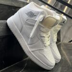 کفش کتانی مردانه نایک جردن 1 ساقدار سفید تمام Nike Jordan 1