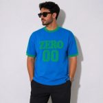 تیشرت مردانه آبی سبز حراجی مدل ZERO تک سایز XL