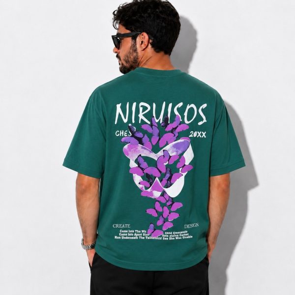 تیشرت مردانه سبز طرح NIRUISOS - تصویر 2