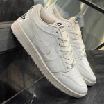 کفش کتانی مردانه نایک جردن 1 سفید تمام ورنی حراجی Nike Jordan 1