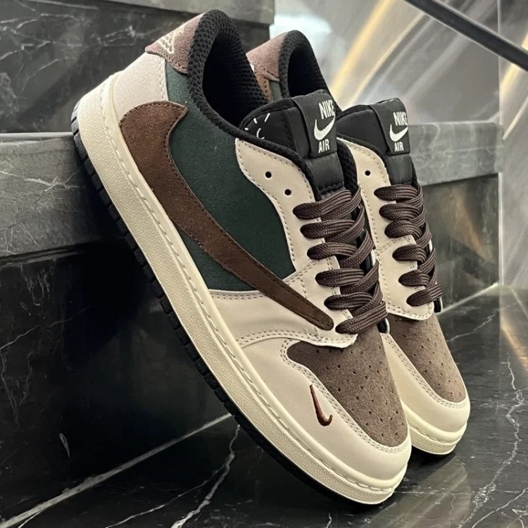 photo_1_2026-09-20_21-19-37 کفش کتانی مردانه نایک ترویس یشمی قهوهای NIKE travis scott - تصویر 1
