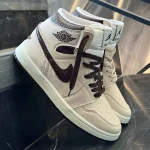 کفش کتانی مردانه نایک جردن 1 ساقدار اما مانیر + بند اضافه Nike Jordan1