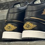 کفش کتانی مردانه نایک جردن 1 ساقدار مشکی طلایی Nike Jordan 1 - تصویر 4
