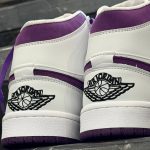 کفش کتانی مردانه نایک جردن 1 ساقدار سفید بنفش Nike Jordan 1 - تصویر 4