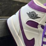 کفش کتانی مردانه نایک جردن 1 ساقدار سفید بنفش Nike Jordan 1 - تصویر 2