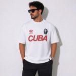تیشرت مردانه سفید قرمز طرح CUBA