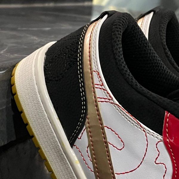 کفش کتانی مردانه نایک جردن 1 سفید قرمز مشکی نایک قرمز حراجی Nike Jordan 1 - تصویر 4