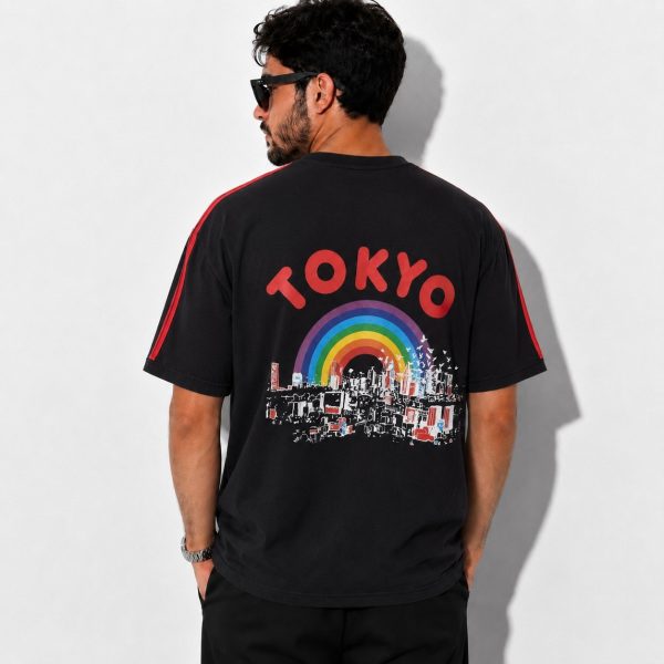 تیشرت مردانه مشکی مدل TOKYO - تصویر 2