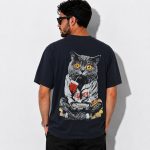 تیشرت مردانه مشکی game over طرح گربه - تصویر 2