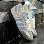 کفش کتانی ونس سامبا زنانه سفید آبی Adidas Samba